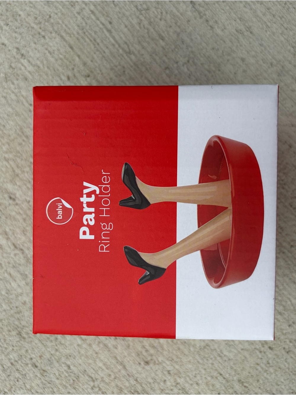 Red Party Ring Holder - Decorative Jewelry Stand